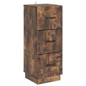 vidaXL Drawer Cabinet 33 x 34.5 x 87 cm Engineered Wood Smoked Oak