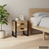 vidaXL Side Table with 2 Drawers Solid Mango Wood 43x33x51 cm