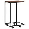 vidaXL Side Table with Wheels Black 40x30x63,5 cm Engineered Wood