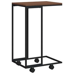 vidaXL Side Table with Wheels Black 40x30x63,5 cm Engineered Wood