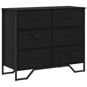 vidaXL Chest of Drawers 2 pcs Black Oak 91 x 35.5 x 74.5 cm