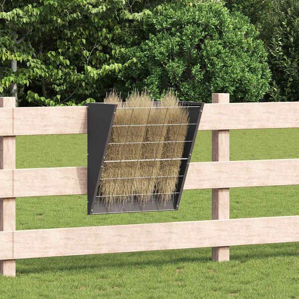 vidaXL Hanging Hay Feeder Black 61 x 33 x 66 cm Cold-Rolled Steel