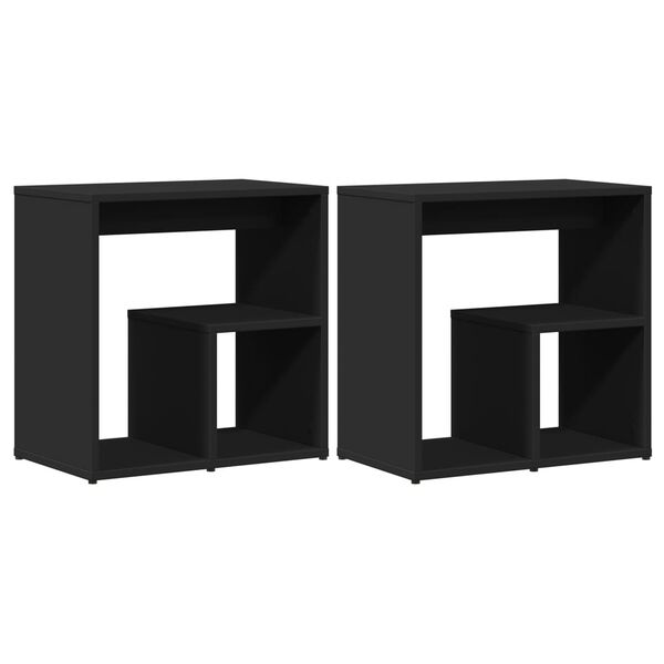 vidaXL Side Tables 2 pcs Black 50x30x50 cm Engineered Wood