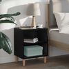 vidaXL Bed Cabinet Black Oak 40 x 30 x 50 cm Engineered Wood