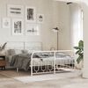 vidaXL Metal Bed Frame without Mattress with Footboard White 150x200cm