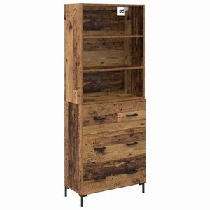 vidaXL Highboard Old Wood 69.5 x 34 x 180 cm Engineered Wood