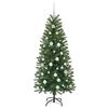 vidaXL Artificial Christmas Tree with 150 LEDs Green 150 cm PE and PVC