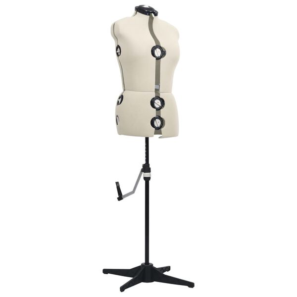 vidaXL Adjustable Dress Form Female Cream M Size 40-46