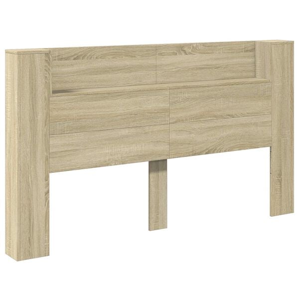 vidaXL Headboard Cabinet with LED Sonoma 180 x 16.5 x 103.5 cm