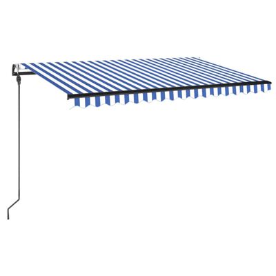 vidaXL Automatic Awning with LED&Wind Sensor 400x300 cm Blue and White