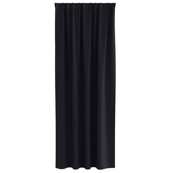 vidaXL Blackout Curtains with Rings 2 pcs Black 225 x 140 cm Polyester