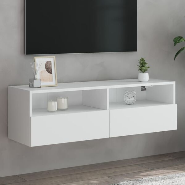 vidaXL TV Wall Cabinet White 100x30x30 cm Engineered Wood