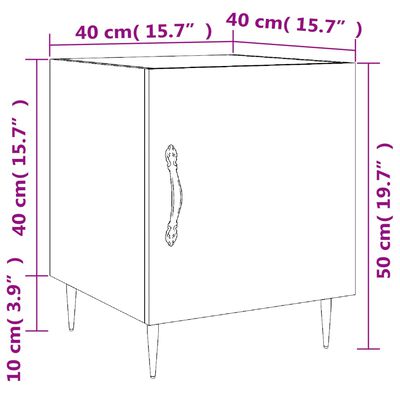 vidaXL Bedside Cabinet High Gloss White 40x40x50 cm Engineered Wood