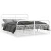 vidaXL Metal Bed Frame without Mattress with Footboard White 193x203cm