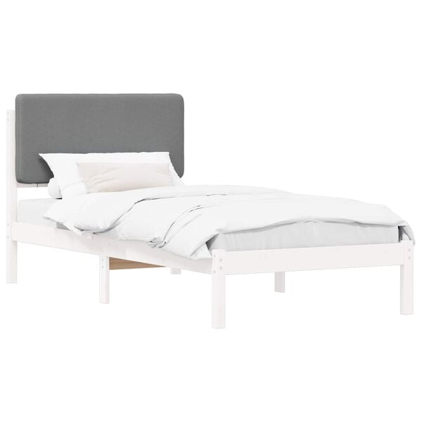 vidaXL Bed Frame with Upholstered Headboard Light Grey 100 x 200 cm