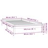 vidaXL LED Bed Frame without Mattress Grey 90x190 cm Single Single Solid Wood