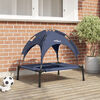 vidaXL Dog Bed Folding Manual Navy Blue 76 x 62 x 70.5 cm Steel