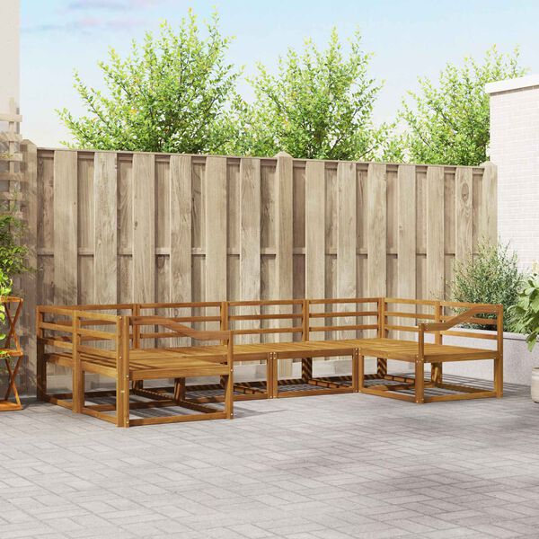 vidaXL Outdoor Sofa Set 6 pcs Natural Solid Acacia Wood