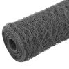 vidaXL Chicken Wire Fence Steel with PVC Coating 25x0.75 m Grey