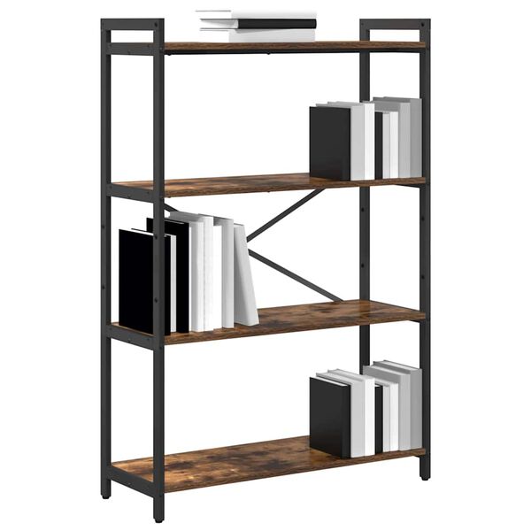 vidaXL Bookshelf Smoked Oak 80 x 30 x 120 cm Engineered Wood