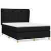 vidaXL Box Spring Bed with Mattress Black 140x200 cm Fabric