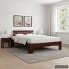 vidaXL Bed Frame without Mattress Dark Brown Solid Pine Wood 140x200 cm