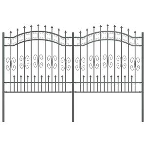 vidaXL Garden Fence Grey 240 x 166 cm Powder-coated steel