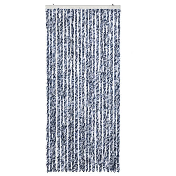 vidaXL Insect Curtain Blue, White and Silver 90x220 cm Chenille