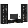 vidaXL TV Cabinet Set with Drawer with Shelf Black Engineered Wood