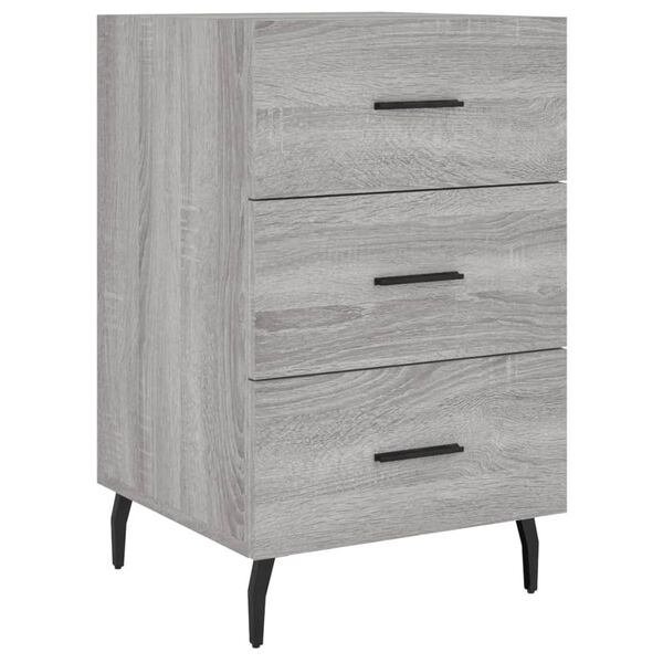vidaXL Bedside Cabinet Grey Sonoma 40x40x66 cm Engineered Wood