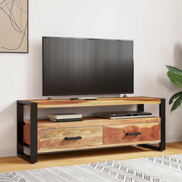 vidaXL TV Cabinet 120x35x45 cm Solid Wood with Honey Finish