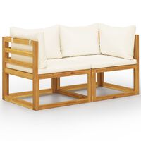 vidaXL 2-seater Garden Bench with Cream White Cushions (UK/IE/FI/NO only)