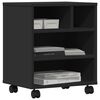 vidaXL Printer Stand with Wheels Black 41x32x48 cm