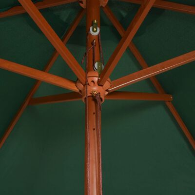 vidaXL Parasol 200x300 cm Wooden Pole Green
