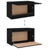 vidaXL Wall Cabinet Black 60x30x35 cm Solid Pinewood