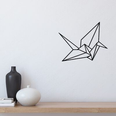 Homemania Wall Decoration Origami Crane 41x33 cm Metal Black