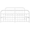 vidaXL Metal Bed Frame without Mattress with Footboard White 183x213cm
