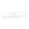 vidaXL Metal Bed Frame without Mattress with Footboard White 193x203cm