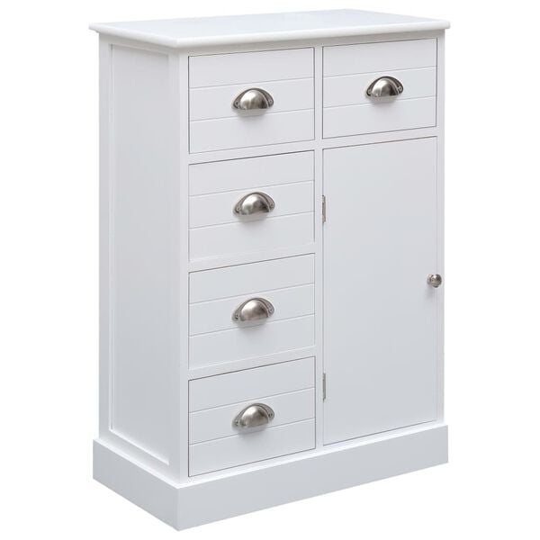 vidaXL Sideboard with 10 Drawers White 113x30x79 cm Wood