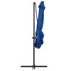 vidaXL Cantilever Garden Parasol with LED lights and Steel Pole 250x250 cm Azure Blue