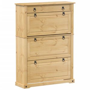 vidaXL Shoe Cabinet Corona 99x32x138 cm Solid Wood Pine