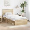 vidaXL Bed Frame with Headboard Sonoma 100 x 200 cm Engineered wood
