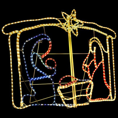 vidaXL Nativity Scene Christmas Decoration 240 LEDs 116x41x87 cm