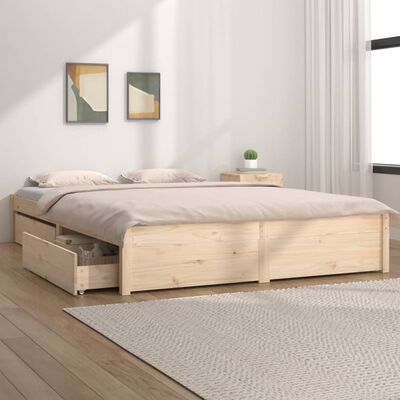 vidaXL Bed Frame with Drawers 150x200 cm King Size
