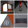 vidaXL Tunnel Tent with Roof Grey and Orange 740 x 370 x 220 cm
