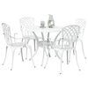 vidaXL Garden Dining Set 5 pcs White Aluminium
