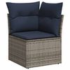 vidaXL 14 Piece Garden Sofa Set with Cushions Grey Poly Rattan Acacia