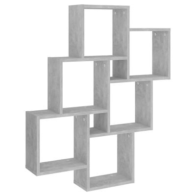 vidaXL Wall Cube Shelf Concrete Grey 78x15x93 cm Engineered Wood