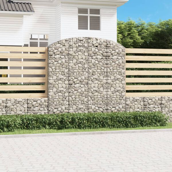 vidaXL Arched Gabion Basket 200x50x200/220 cm Galvanised Iron