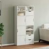 vidaXL Side Cabinets 4 pcs "ODDA" White 40x24x79 cm Solid Wood Pine